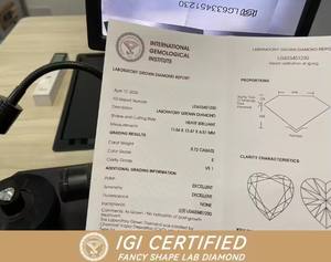 Diamantes Sueltos Cultivados en Laboratorio, Corte Brillante Redondo, Color D, Claridad VS1, 1.5ct, Certificado IGI/CVD/HPHT, para Joyería - Product Image 3