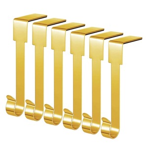 Elegante soporte de calcetín de Navidad de Metal dorado rústico para chimenea Mantel festivo estante de exhibición colgante de vacaciones - Product Image 1