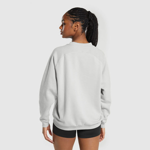 OEM ODM al por mayor personalizado impreso algodón pulóver sudadera de mujer de gran tamaño para la moda de invierno Streetwear frente liso en blanco - Product Image 2