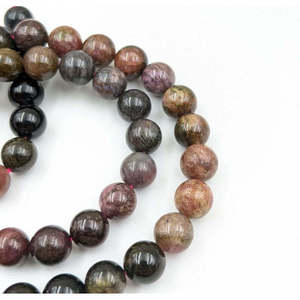 Perles rondes polies naturelles multicolores de 8 mm, pierres précieuses taillées brillamment - Rouge et Jaune pour la fabrication de bijoux avec certificat IGI - Product Image 3