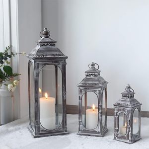 Chic Silver New Vintage Style Metal Lanterns Ideal para decoración colgante de mesa para interiores bohemios de granja bellamente diseñados - Product Image 4