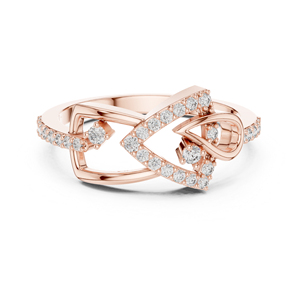 แหวนหมั้นเพชรทรงกลมสีเหลืองทอง 14K สำหรับผู้หญิง |   เพชรที่เพาะเลี้ยงใหม่ - Product Image 2