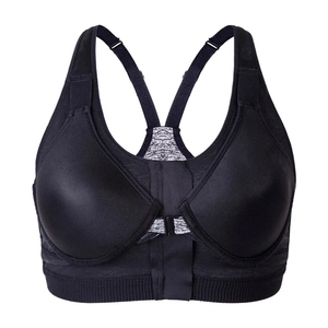 Sujetador deportivo reversible transpirable de talla grande para mujer 2025 con logotipo frontal, ropa de entrenamiento sin costuras de alto soporte para Fitness - Product Image 1