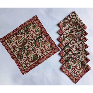 Fait à la main en Inde Serviettes en gros Bloc Floral Imprimé Coton Serviettes en tissu pour la décoration intérieure Table à manger Serviettes de faveur Jhelum - Product Image 3