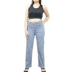Pantalones Vaqueros de Mezclilla para Mujer, de Secado Rápido, Precio Razonable, Hechos a Medida, 100% Algodón, OEM, Transpirables, Estilo Urbano - Product Image 1