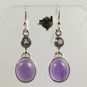 Joyería fina, pendientes de piedras preciosas de amatista, pendientes de plata de ley sólida 925 para mujeres y niñas, Pendientes colgantes, joyería de plata - Product Image 2