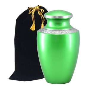 URNA DE CREMACIÓN VERDE FANTASÍA Y BRILLANTE HECHO A MANO GRABADO ADULTO 200 CENIZAS CÚBICAS URNA HUMANA PARA PRECIO DE FÁBRICA PRECIO BARATO SUMINISTRO FUNERAL - Product Image 3