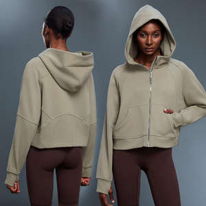เสื้อฮู้ดมีซิปสำหรับผู้หญิง, เสื้อฮู้ดมีซิปแฟชั่นใหม่สำหรับสวมใส่ในฤดูหนาวแบบลำลองพร้อมโลโก้ตามสั่งมีหลายสี2025 - Product Image 1