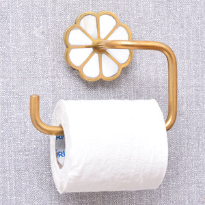 Support mural en laiton de papier toilette anti-dérapant durable classique pour décor de salle de bain élégant - Product Image 1