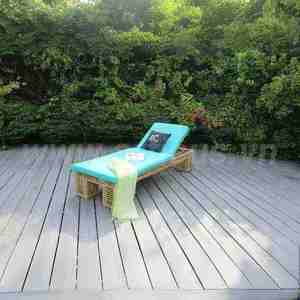 Chaise longue en corde de bambou synthétique de luxe pour jardin, balcon et piscine - Product Image 1