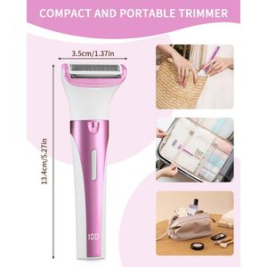 Depiladora y Afeitadora Eléctrica 5 en 1 para Mujer, Carga USB, Pantalla Digital, para Cuerpo, Axilas, Bikini, Cejas y Nariz - Product Image 4