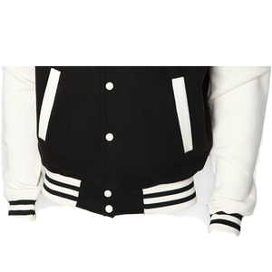 Veste universitaire sur mesure en gros d'usine, conception OEM, respirante, coupe-vent, haute qualité, broderie pour hommes, patch frontal en cuir véritable - Product Image 3