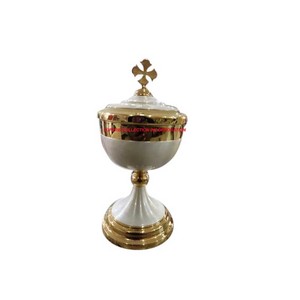 Ciborio marrón y dorado de lujo con tapa cruzada, suministros para iglesia al por mayor - Product Image 5