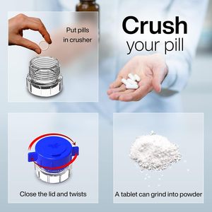 Hot Sale Custom Logo Promotion Round Blue Lid Pill Splitter Crusher Plastic Mini Crusher <b>Grinder</b> CE Certified OTICA Brand - Product Image 5