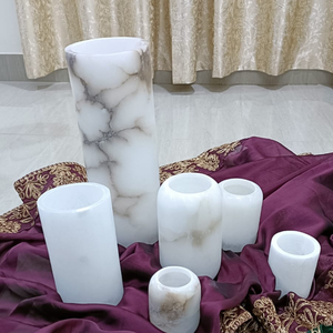 Portavelas de Alabastro Natural con Acabado de Lujo, Colección de Diseño de Primera Calidad, Estilo Real, Decoración para el Hogar - Product Image 6