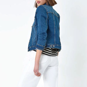 2025 otoño nueva mujer brazo parcheado señoras diseño personalizado Jean mujer transpirable chaqueta de mezclilla colección de invierno - Product Image 3