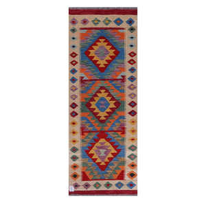 Alfombra Kilim de Maimana, Afganistán, 200 x 73 cm, Alfombras y Juegos de Alfombras - Product Image 1