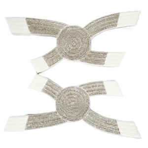 Rhinestone PU <b>uppers</b> new style rhinestone <b>shoe</b> accessories slippers & sandals accessories factory wholesale - Product Image 1