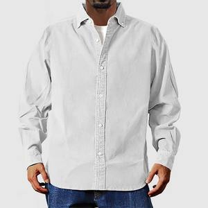 Camisa Casual de Manga Larga para Hombre, 100% Algodón, Estilo Lavado, Diseño Elegante y Ajustado para Oficina - Product Image 6
