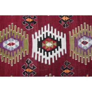 Tapis turc vintage 6,3x10,1 pieds, tapis en laine rouge camouflage - Product Image 3