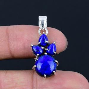 Joyería para mujer, colgante de estilo bohemio de plata, joyería de plata de ley 925, piedra preciosa de lapislázuli, hecho a mano colgante, regalo para el amor - Product Image 4