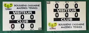 Tabellone segnapunti manuale compatto Double face 80x60 cm per Tennis Padel pallamano indeperibile per tutte le stagioni all'aperto o al coperto