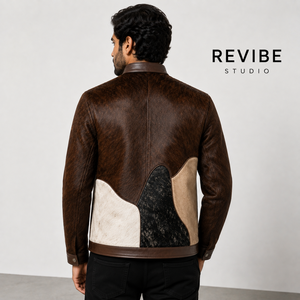 Chaqueta de Cuero con Pelo de Vaca Natural para Hombre, Prenda Exterior de Piel, Chaqueta Casual de Invierno Personalizada OEM al por Mayor - Product Image 2