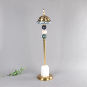 Luxury Tall Metal Bakhoor <b>Incense</b> Burner With Brass Dome & Marble Arabic <b>Oud</b> Burner Decorative Stand Home Decor Gift Premium - Product Image 2