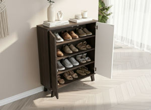 Zapatero Versátil de 2 Puertas y 4 Niveles, Diseño Moderno y Contemporáneo, Mueble para el Hogar, Desarmable, de Madera Aglomerada, SC219 (Nogal de Columbia) - Product Image 2