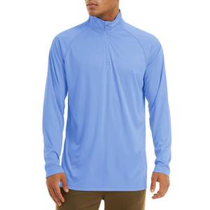 Customized High Quality Quarter Zip Stand Collar Polo Breathable Lightweight Fishing Hiking Camping <b>Outdoor</b> Polo Shirt for Men - Product Image 3