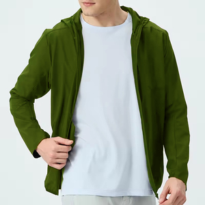 Secado rápido ecológico cálido portátil impermeable liso teñido deportes al aire libre secado rápido abrigos capucha reflectante personalizado hombres - Product Image 3