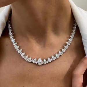 Nuevo diseño Hip Hop Unique 10K/ 14K / 18K Pera Lab Grown Diamond Cadena cubana Joyería para mujeres - Product Image 1