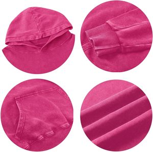 Sudadera con capucha de gran tamaño para hombre, sudadera de algodón personalizada, ropa de calle cálida de invierno, forro polar teñido liso - Product Image 4