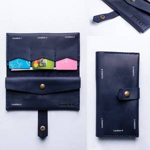 Cartera plegable abierta larga antirrobo de lujo, estilo moderno de negocios de marca, cuero genuino, logotipo personalizado, tarjetero, tarjetero, LWM-0073 - Product Image 5