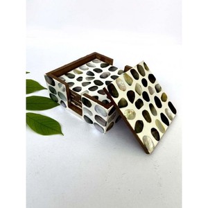 Juego de Posavasos de Té de Lujo SCI con Soporte, Logotipo Personalizado, Tamaño Personalizado, Redondo, Cuadrado, Incrustaciones de Hueso, Incrustaciones de Nácar de SCI - Product Image 4