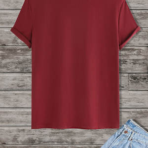 T-shirts Hip Hop pour hommes de haute qualité, coupe classique, 100% coton jersey, tissu lourd de 220 g, col rond, vierge - Product Image 4