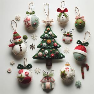 ทำด้วยมือรู้สึกเครื่องประดับคริสต์มาสสำหรับต้นไม้วันหยุดที่เรียบง่ายและมีเสน่ห์ - Product Image 6