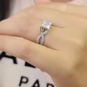 2024 mode 14k/18k bague en or princesse diamant naturel laboratoire cultivé bijoux fins mariages en gros fantaisie princesse anneau - Product Image 5