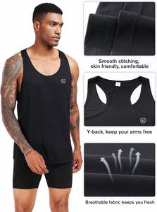 Men's Summer O-Neck Gym Stringer Tank <b>Top</b> Quick-Dry Fitness Vest Logo <b>Mesh</b> Workout Back Sleeveless Athletic Shirts for Men - Product Image 3