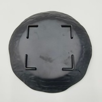 Vaisselle en mélamine noire MDS36, style porcelaine, assiettes rondes pour buffet et barbecue, assiettes à os pour usage commercial