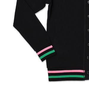 Cárdigan Casual de Invierno para Hombre, Estilo Élite, Color Negro, para Hermandades Universitarias, Antiarrugas, Grueso, de Nailon/Acrílico, con Botones Cubiertos en la Parte Delantera - Product Image 2