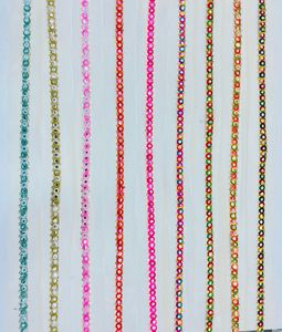 Encajes de trabajo de hilo bordado hechos a medida, opciones multicolor con pequeñas perlas bordadas en ancho de pulgadas - Product Image 5