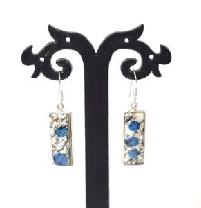 925 argent sterling massif K2 jaspe décembre mois pierre de naissance crochet boucle d'oreille - Product Image 2