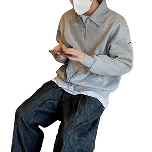 Logo personnalisé d'usine OEM Sweat à capuche surdimensionné avec fermeture éclair complète à manches longues Épaule Col montant Sweats à capuche pour hommes - Product Image 1