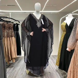 <b>UK</b> Egyptian Modern Elegance Wholesale Price Beautiful Design Moroccan Georgette <b>Fabric</b> Style Kaftan Caftan Dress India Free Size - Product Image 1