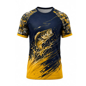 Camisa de Pesca para Hombre, Impresión por Sublimación, UPF 50, Secado Rápido, Diseño de Peces Azules, Manga Corta, Ropa para Actividades al Aire Libre - Product Image 5