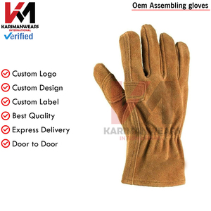 Guantes de Trabajo de Seguridad de Cuero de Grado Industrial Premium, Guantes Duraderos para Jardinería y Construcción, Cierre Elástico en la Muñeca, Suaves - Product Image 2