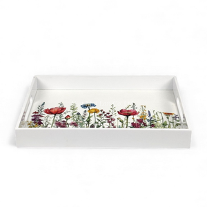 Plateau en laque florale fait à la main, motif floral décoratif pour servir de la nourriture, présentation de table et décoration de la maison en provenance du Vietnam - Product Image 1