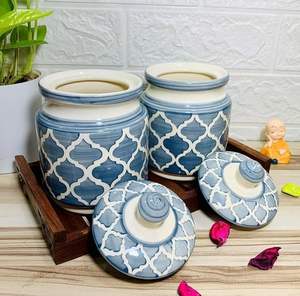 Jarra de Cerámica de Alta Calidad para Almacenamiento y Servicio, Jarra de Cerámica con Tapa para Almacenamiento de Alimentos Frescos, el Mejor Diseño de HAND MADE CRAFT - Product Image 3