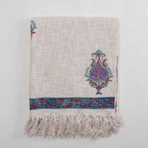 Couverture décorative florale tissée à la main, imprimée au bloc, moderne, écologique, rafraîchissante, hypoallergénique et douce pour la peau, pour toutes les saisons, vente en gros - Product Image 2